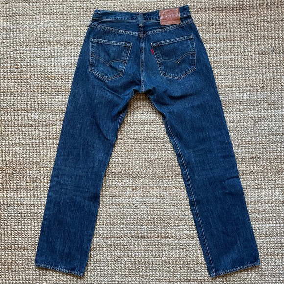 Levi Strauss Levi’s Premium Button Fly 501 Denim Blue Jeans 32 x 34 32x34 - Picture 2 of 4